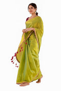 Yashika Women Chanderi Silk Solid Lace Boder Saree With Unstitched Blouse Piece |saree for Women | New Sari | Latest Saree